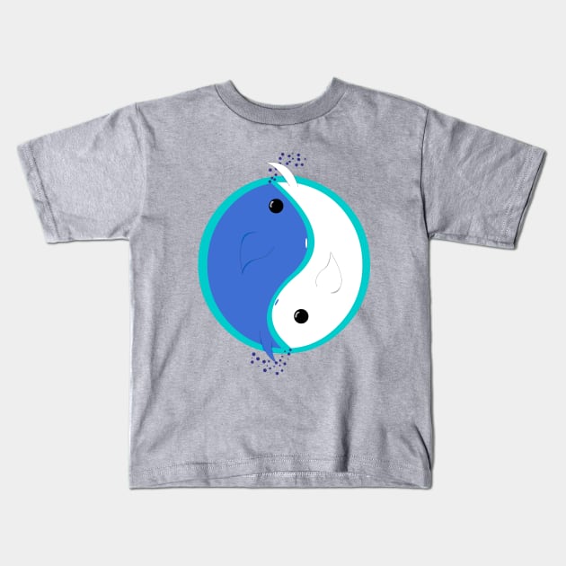 Harmony Whales Kids T-Shirt by AjDreamCraft